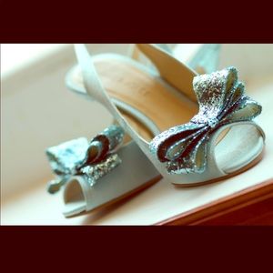 Beautiful, Sparkle, Tiffany blue wedding heels!